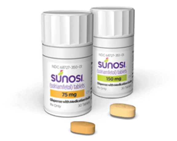 SUNOSI® 75 mg and SUNOSI® 150 mg packaging